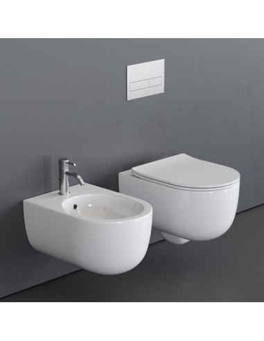 COPPIA SANITARI SOSPESI SERIE MILADY CERAMICA OLYMPIA+COPRI WC SOFTCLOSE